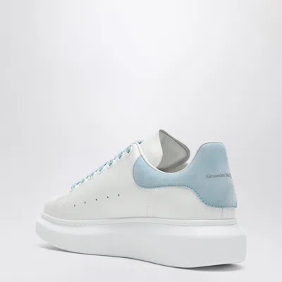 Alexander Mcqueen Oversize Sneakers In White And Light Blue Calf Leather In Multi