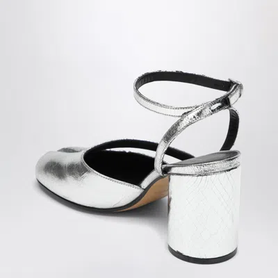 Maison Margiela Tabi Broken Mirror Leather Split-toe Pumps In Metallic