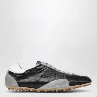 Maison Margiela Sneakers Sprinters In Suede And Leather With Vintage Finish In Black
