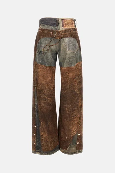 Acne Studios Belt Loop Jeans In Brown