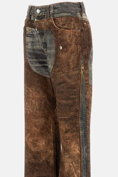 Acne Studios Belt Loop Jeans In Brown
