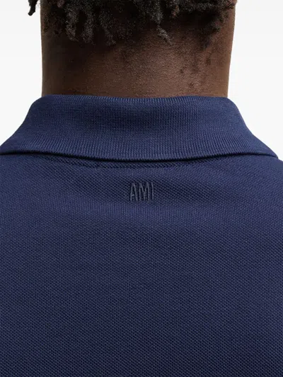 Ami Alexandre Mattiussi Ami De Coeur Short-sleeved Polo T-shirt In Animal Print