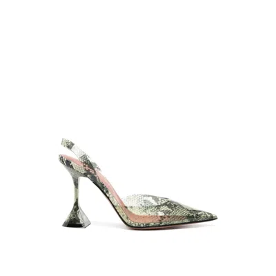 Amina Muaddi Snakeskin-effect 95mm Pumps With Sculpted Heel In Green