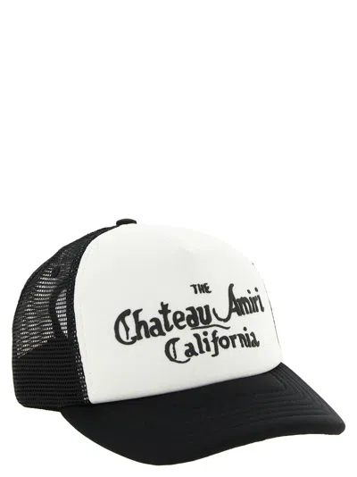 Amiri Black And White Cotton Baseball Cap In Multi