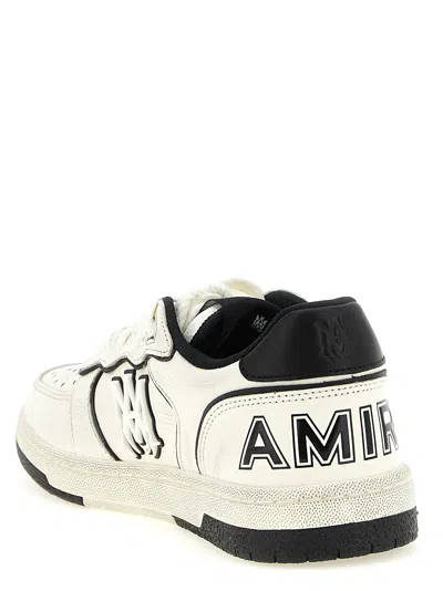 Amiri Newport White Sneakers Low Top With Logo Patch On The Side And Contrasting Heel With Leather Logo Le In Multi