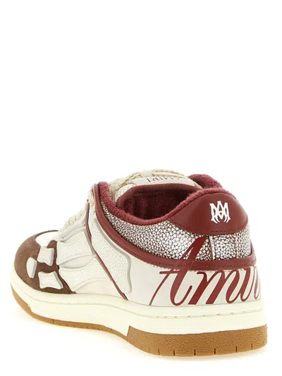 Amiri Brown Xl Skel Top Low Cow Leather Sneakers In Multi