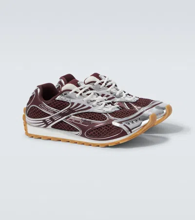 Bottega Veneta Men Fondant And Silver Technical Fabric And Mesh Orbit Sneakers In Multi