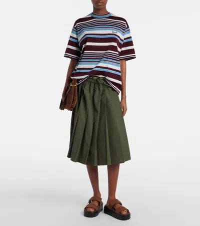 Prada Leather Platform Sandals In Multi