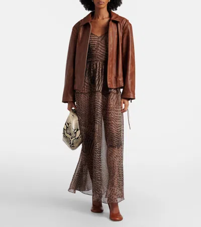 Jacques Wei Leather Jacket In Brown