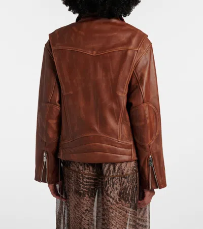Jacques Wei Leather Jacket In Brown
