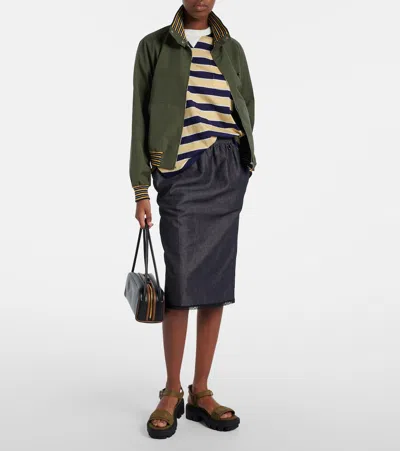 Prada Platform Sandals Ankle Strap Canvas Upper In Green