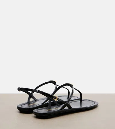 Prada Triangle Logo Patent Leather Thong Sandals In Multi