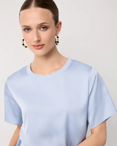 White House Black Market Satin Tee In White
