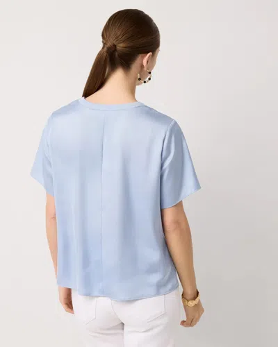 White House Black Market Satin Tee In White