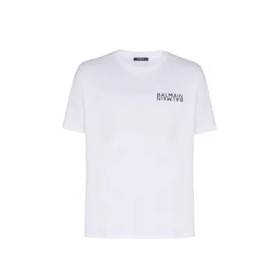 Balmain Logo-print T-shirt Men In White