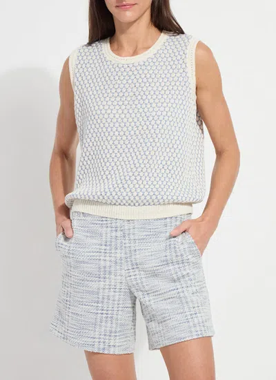 Lyssé Claire Textured Mesh Sweater Shell In White