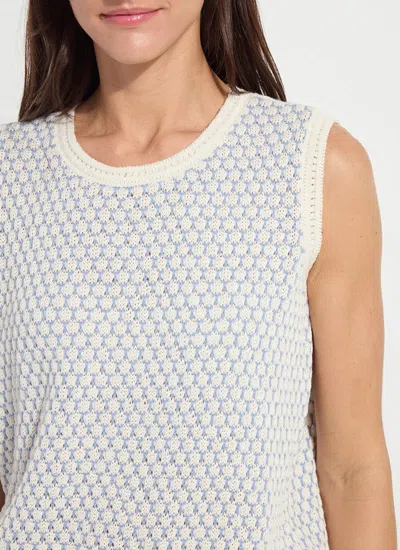 Lyssé Claire Textured Mesh Sweater Shell In White