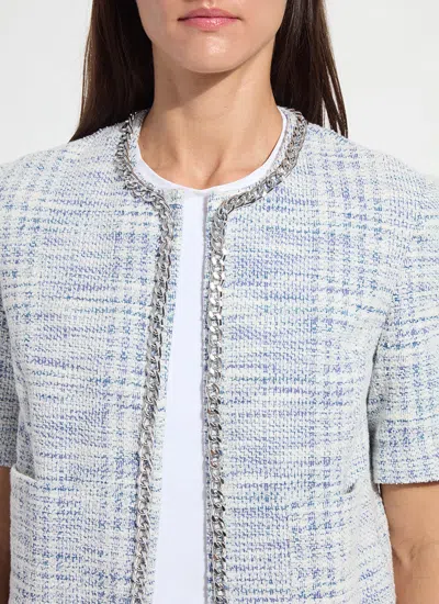 Lyssé Lysse Lily Short Sleeve Summer Tweed Jacket In Gray