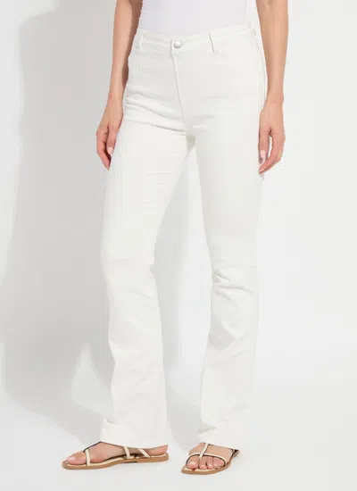 Lyssé Smoothing Waistband Bootcut Jeans In Ecru White In White