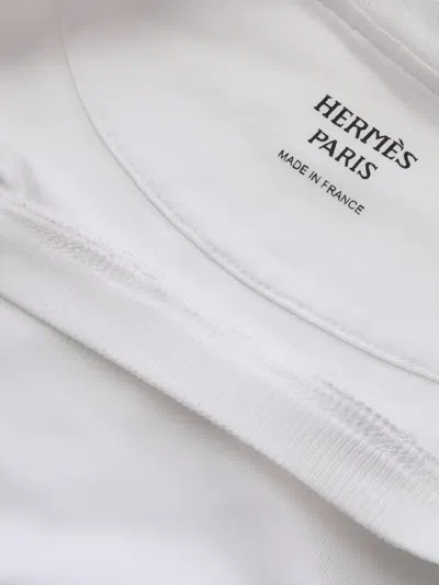 Pre-owned Hermes 2000s Patch-pocket T-shirt In White