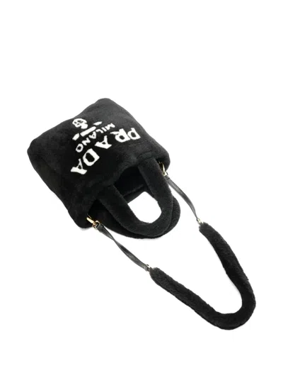 Pre-owned Prada Shearling Handbag In Black