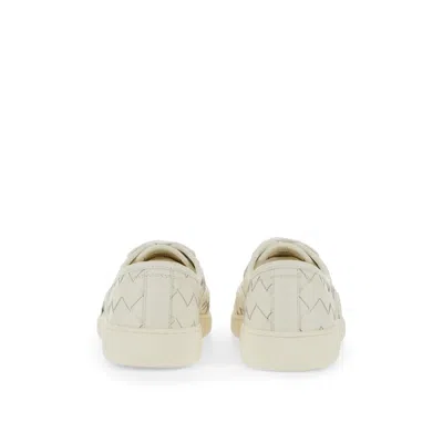 Bottega Veneta White Intrecciato Nappa Leather Serena Sneakers In White