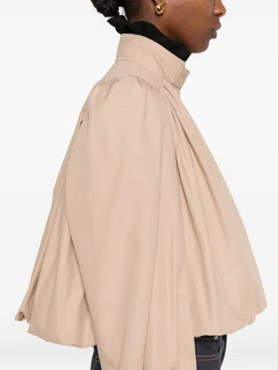 Chloé Ruffled Boule Jacket In Cotton Canvas In Neutral