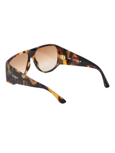Chloé Teardrop Aviator Sunglasses Tortoiseshell Frame In Multi