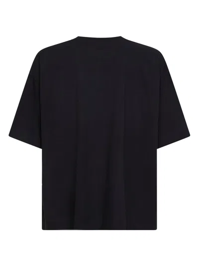Dries Van Noten Essential Black T-shirt Crafted From Premium Cotton In Blue