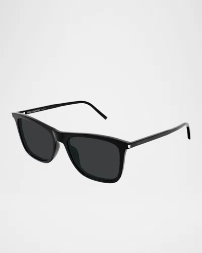 Saint Laurent 56mm Rectangular Sunglasses In Black
