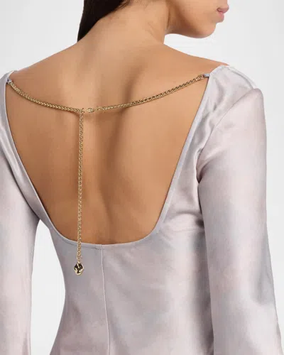 Acler Callaly Satin Maxi Dress In Purple