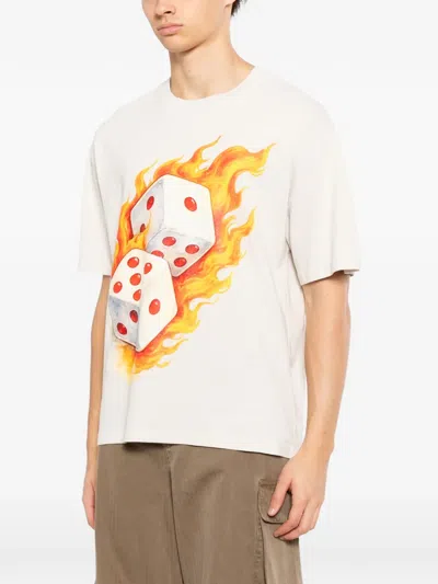 Melt Dice Graphic T-shirt In White