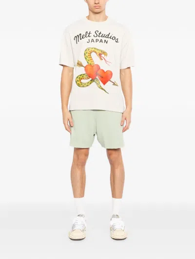 Melt Snake-print T-shirt In White