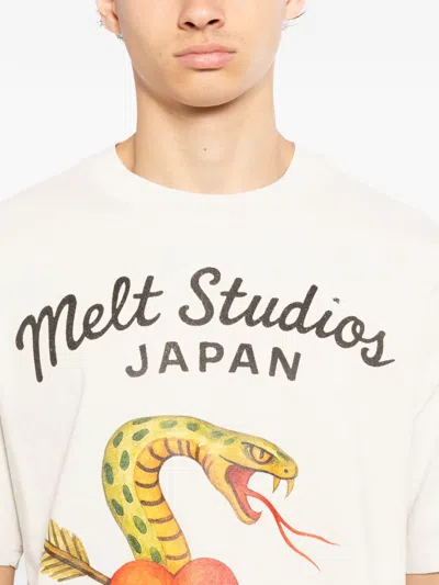 Melt Snake-print T-shirt In White
