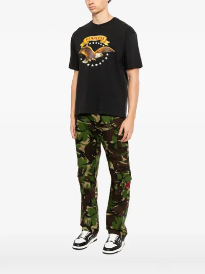 Melt Eagle Print T-shirt In Black