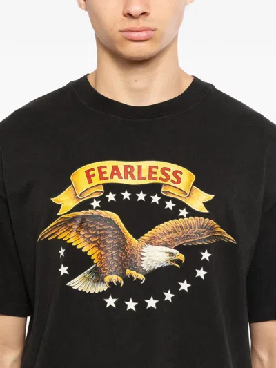Melt Eagle Print T-shirt In Black