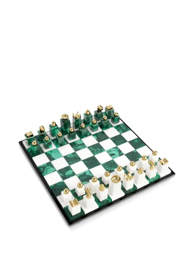L'objet Gold-tone Patterned Chess Set In Green