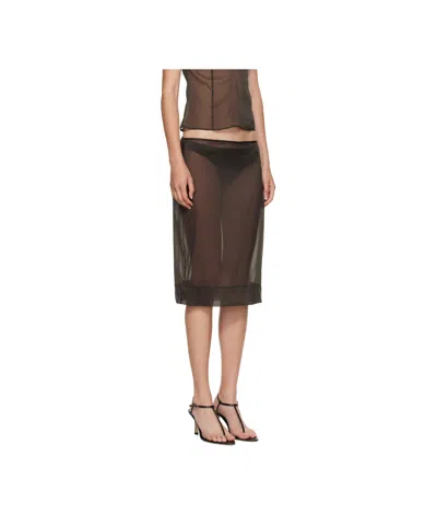 St Agni Semi-transparent Design Skirt In Black