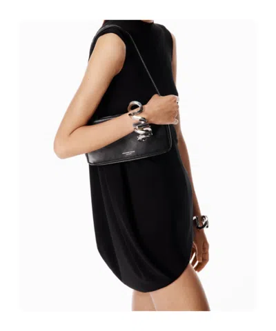 Alexander Wang Fitted Mini Dress With Drape Back In Black
