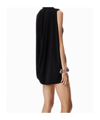 Alexander Wang Fitted Mini Dress With Drape Back In Black