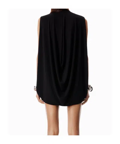 Alexander Wang Fitted Mini Dress With Drape Back In Black