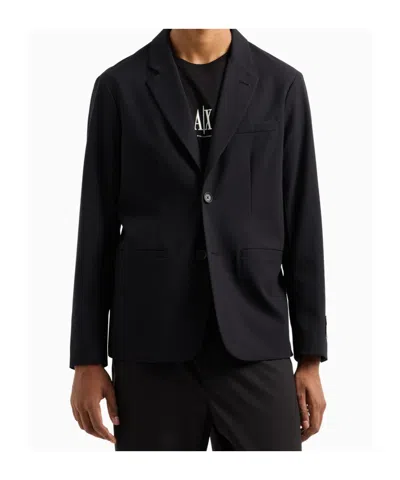 Armani Exchange Single-breasted Blazer In Blue