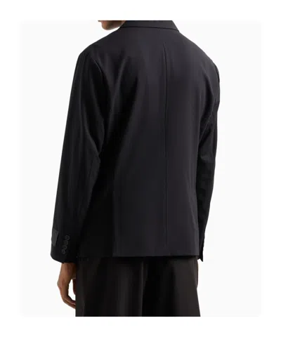 Armani Exchange Single-breasted Blazer In Blue