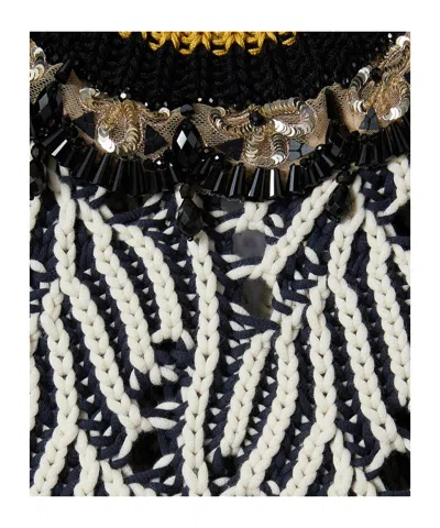 La Doublej Patterned Beaded Top In Multi