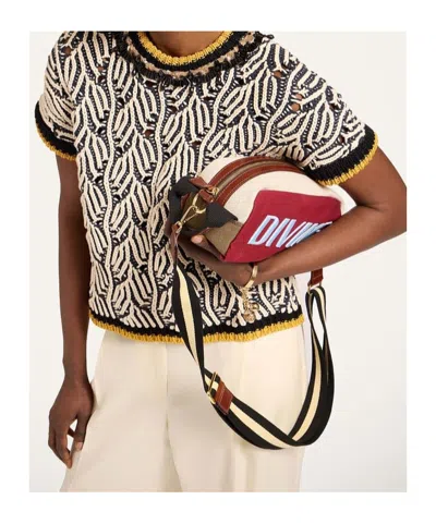 La Doublej Patterned Beaded Top In Multi