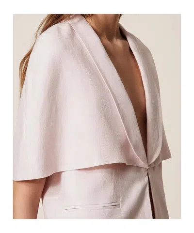 Twinset Pink Cape Jacket In Multi