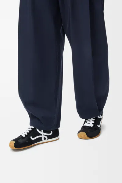 Loewe Women Black Canvas And Suede Ballet Runner 2.0 Sneakers