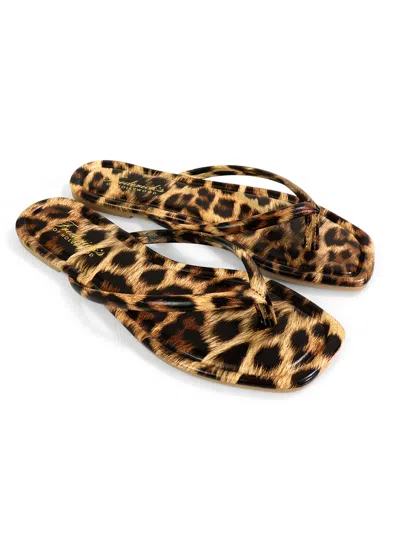 Frederick's Of Hollywood Tallulah Thong Flat Sandal In Brown