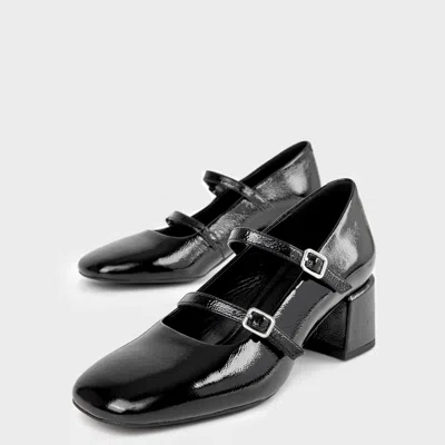 Vagabond 55mm Adison Double-buckle Patent Pumps In Black
