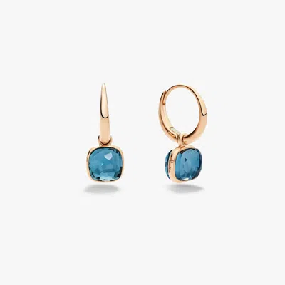 Pomellato Nudo Mini 18kt Rose Gold Earrings With Topazes In Multi